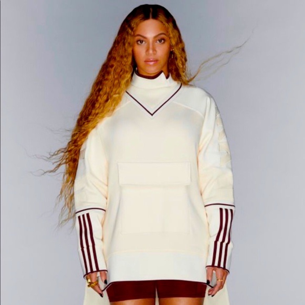 ADIDAS x IVY PARK BEYONCÉ Original Pullover Sweatshirt Ecru Tint Maroon